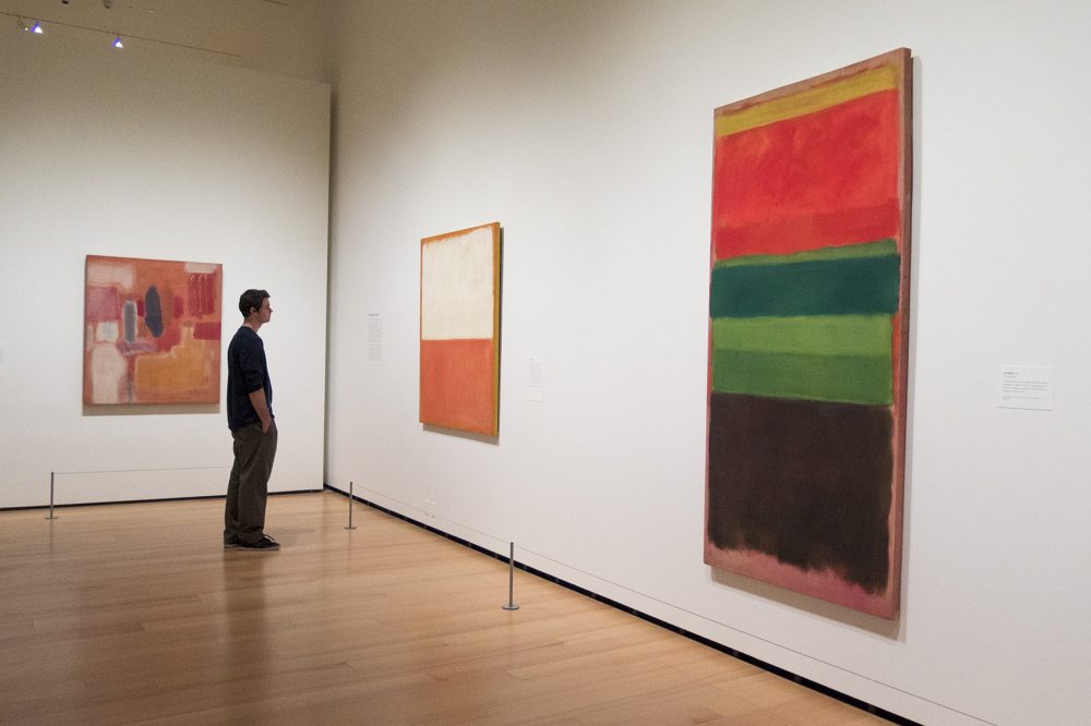 The MFA invites visitors to engage with works by Rothko and other artists for one minute. Most people only spend two or three seconds with art works in museums. (Andrea Shea/WBUR)