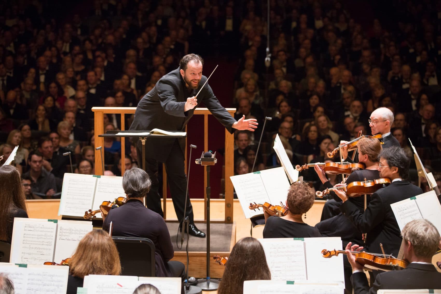Andris Nelsons leads the Boston Symphony Orchestra on opening night in September. The orchestra is leaving Symphony Hall this weekend for a concert in Franklin Park. (Courtesy Michael Blanchard)