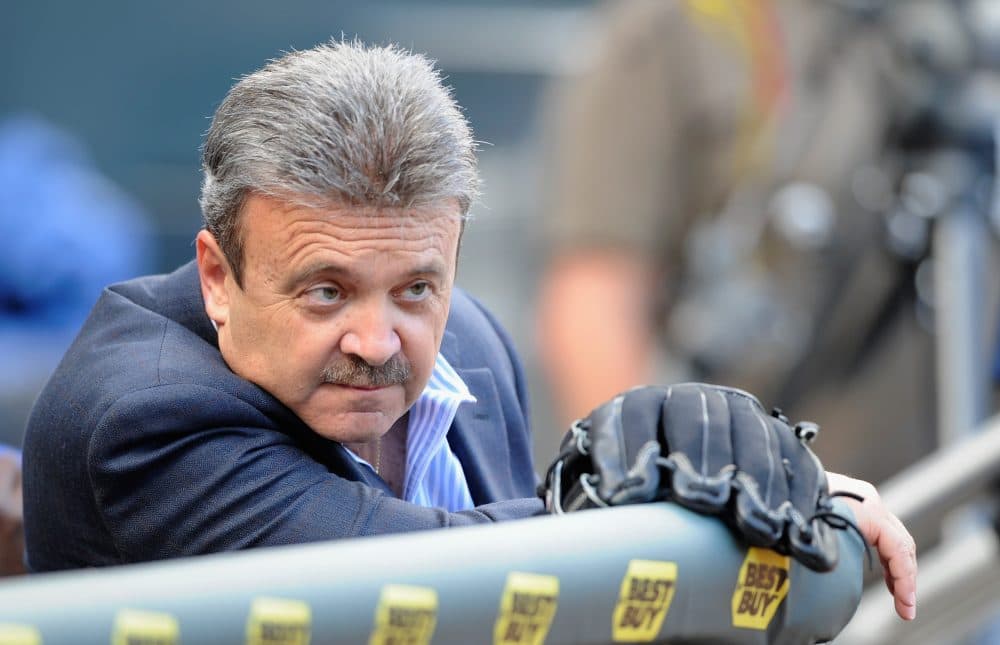 Ned Colletti, General Manager of the Los Angeles Dodgers, watches batting practice on June 27, 2011. (Hannah Foslien/Getty Images)