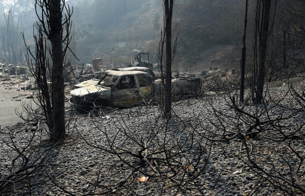 A view of the remains of homes that were destroyed by the Atlas Fire on Oct. 10, 2017 in Napa, Calif. (Ezra Shaw/Getty Images)