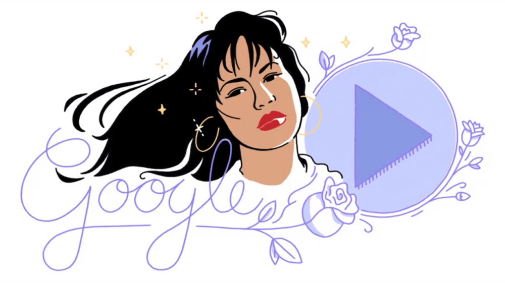 The Google Doodle of Selena Quintanilla on Oct. 17, 2017. (Courtesy Google)