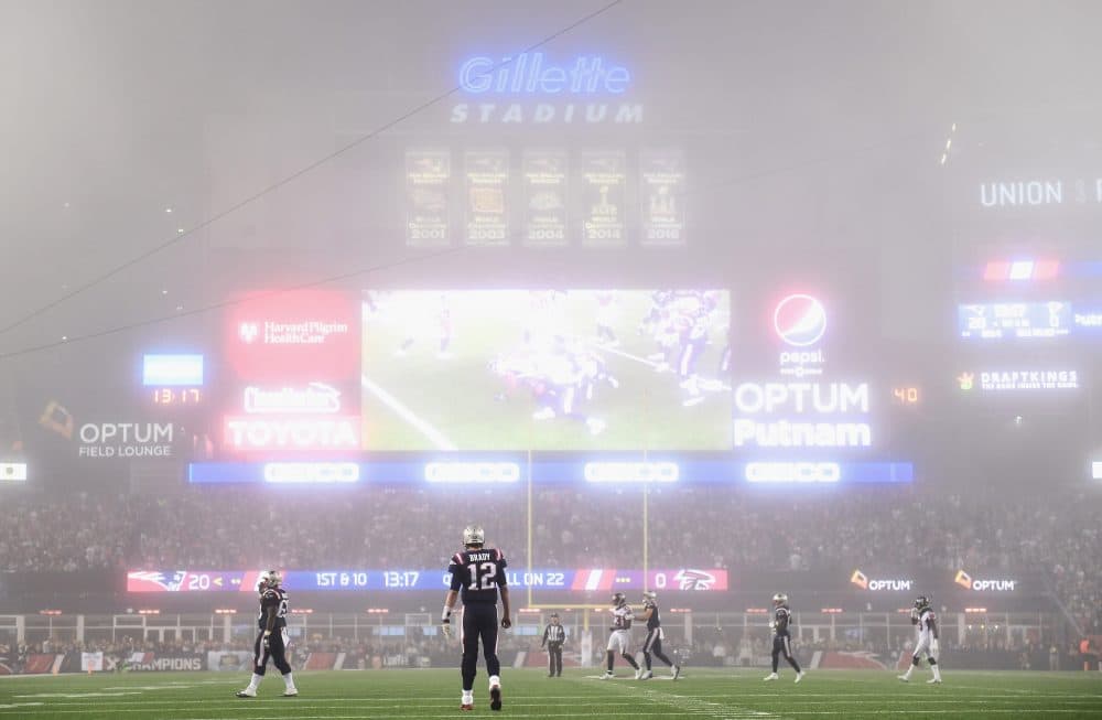 Fog falls on the Patriots-Falcons game in a haunting Super Bowl rematch. (Billie Weiss/Getty Images)