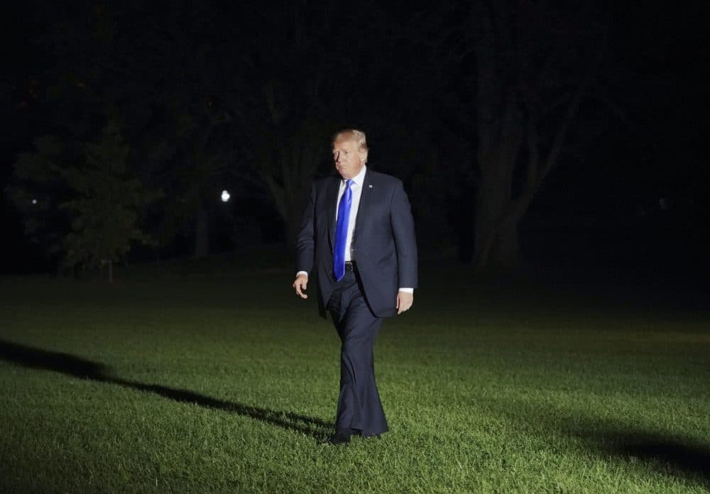 GOP senator Bob Corker called Donald Trump “utterly untruthful” while GOP senator Jeff Flake wrote an op-ed ripping into the president: “Nine months is more than enough for us to say, loudly and clearly: Enough.” Pictured: President Donald Trump walks across the South Lawn of the White House in Washington, Wednesday, Oct. 25, 2017, following his return on Marine One helicopter from nearby Andrews Air Force Base, Md. (Pablo Martinez Monsivais/AP)