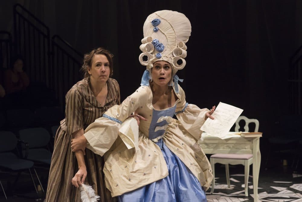 Lee Mikeska Gardner as Olympe de Gouges with Celeste Oliva as Marie Antoinette in &quot;The Revolutionists.&quot; (Courtesy A.R. Sinclair Photography)