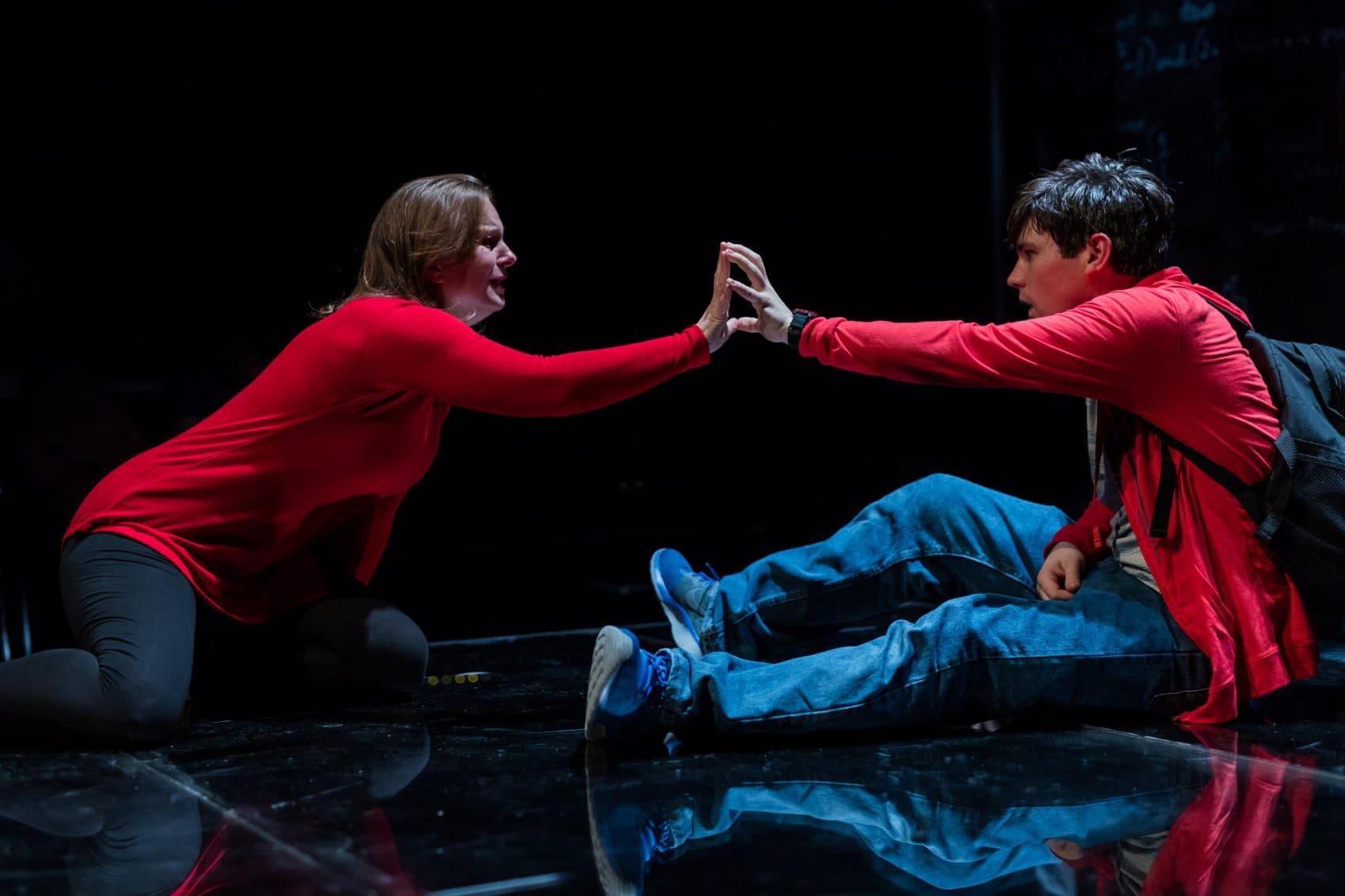 Laura Latreille and Eliott Purcell in SpeakEasy's &quot;Curious Incident.&quot; (Courtesy Nile Scott/SpeakEasy Stage Company)