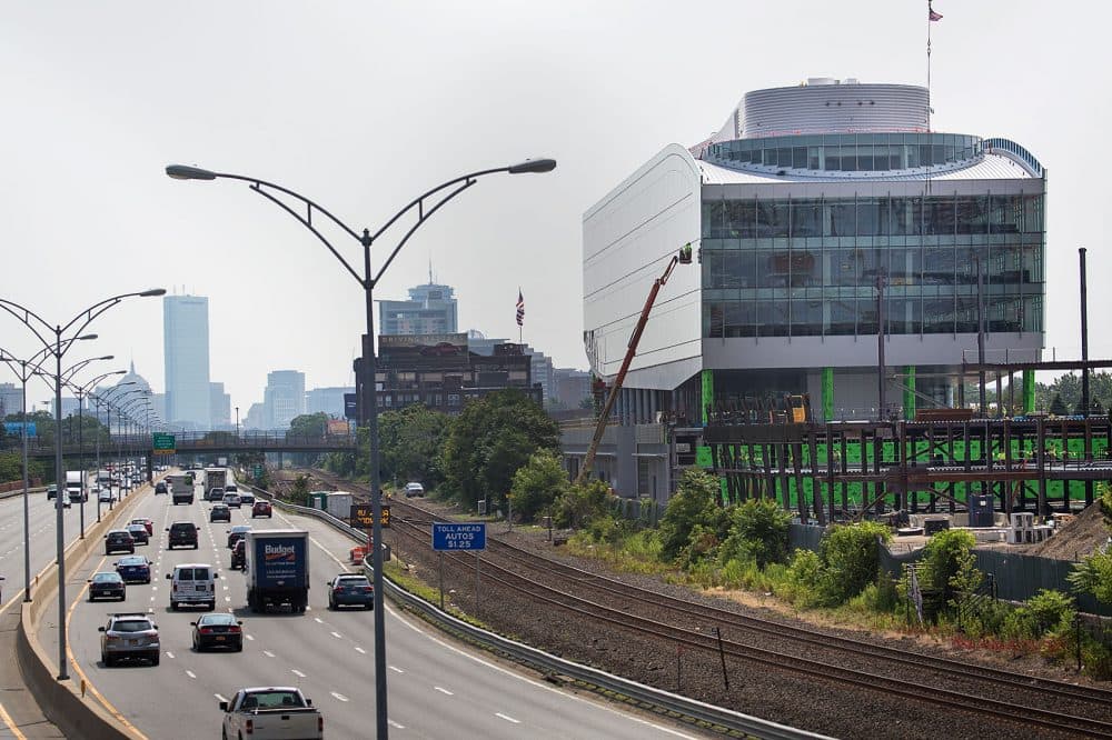 The New Balance building at Boston Landing is seen in Jun 2015. (Jesse Costa/WBUR)