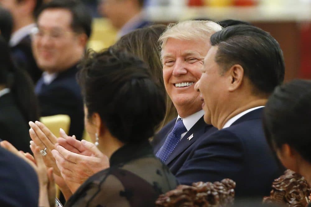 President Trump and China's President Xi Jinping attend at a state dinner at the Great Hall of the People on Nov. 9, 2017 in Beijing, China. (Thomas Peter - Pool/Getty Images)