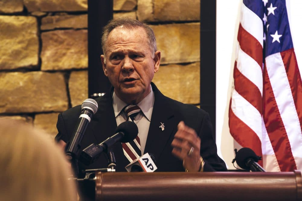 Republican candidate for U.S. Senate Roy Moore speaks during a mid-Alabama Republican Club's Veterans Day event on Nov. 11, 2017 in Vestavia Hills, Ala. (Wes Frazer/Getty Images)