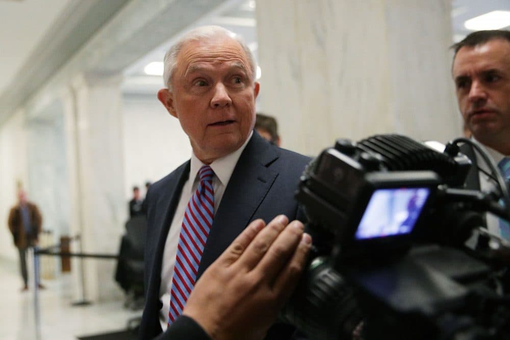 Attorney General Jeff Sessions arrives on Capitol Hill for a hearing before the House Judiciary Committee on Nov. 14, 2017 in Washington, D.C. (Alex Wong/Getty Images)