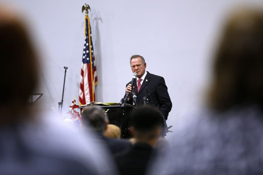 Republican Senate candidate Judge Roy Moore speaks during a campaign event at the Walker Springs Road Baptist Church on Nov. 14, 2017 in Jackson, Ala. The embattled candidate has been accused of sexual misconduct with underage girls when he was in his 30s. (Jonathan Bachman/Getty Images)