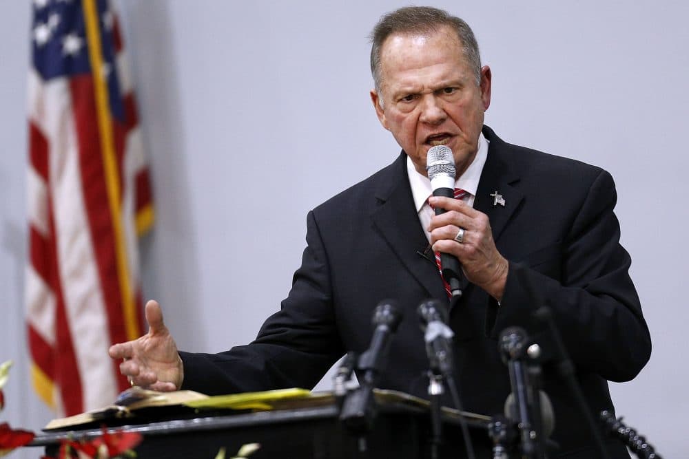 Republican Senate candidate Roy Moore speaks during a campaign event at the Walker Springs Road Baptist Church on Nov. 14, 2017 in Jackson, Ala. (Jonathan Bachman/Getty Images)
