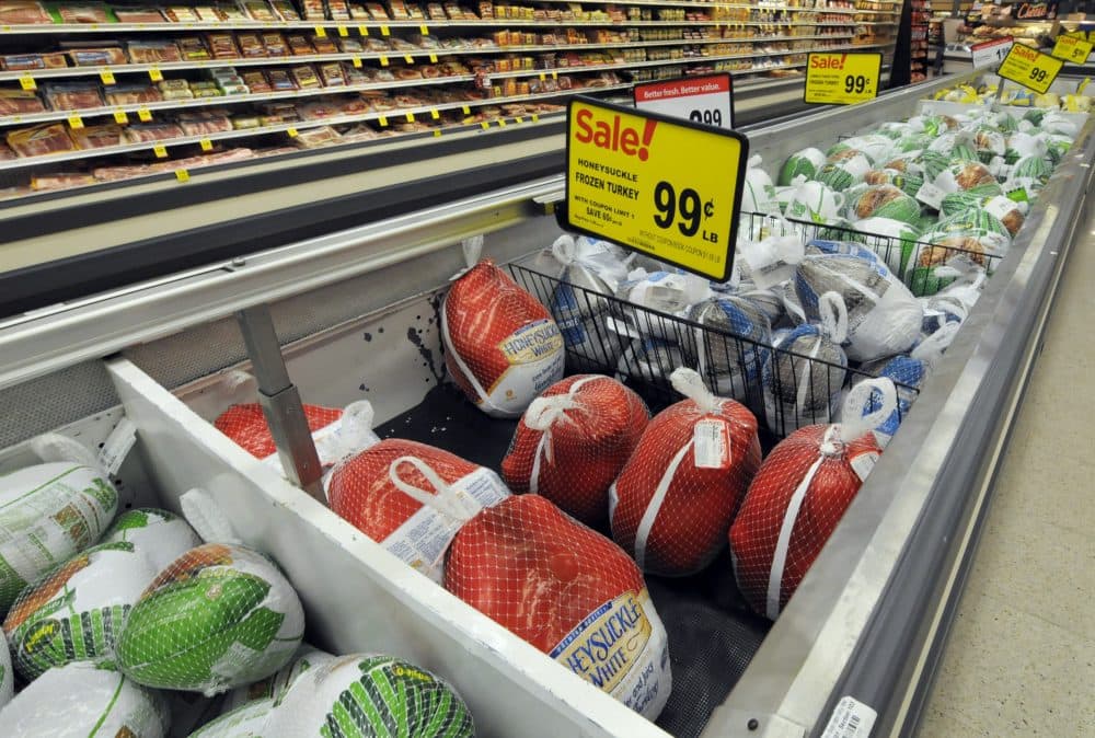 In this Nov. 5, 2015, photo, Thanksgiving turkeys are shown at a Cub Foods store in Bloomington, Minn. (Jim Mone/AP)
