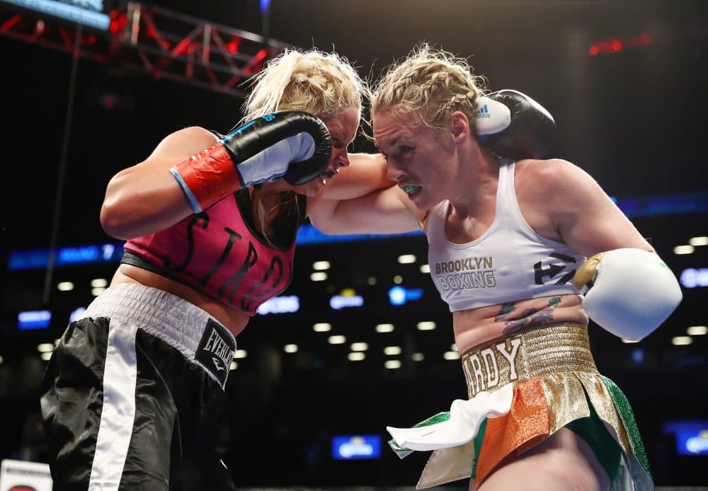 Heather Hardy (right) is still undefeated as a boxer. (Al Bello/Getty Images)