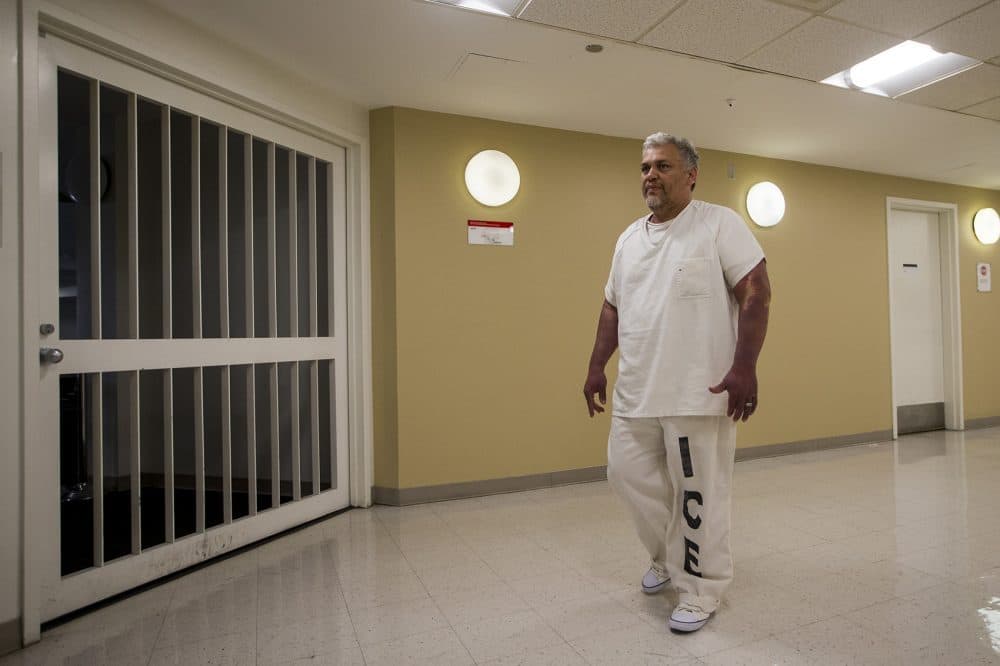 Francisco Rodriguez in ICE custody at the Suffolk County House of Corrections (Jesse Costa/WBUR)