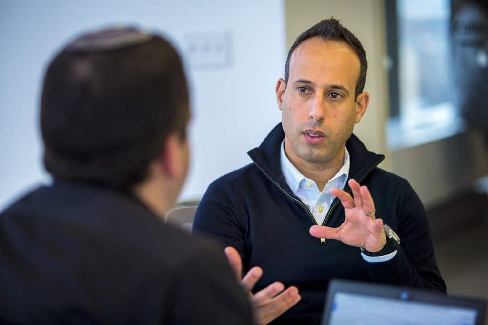 In recent years, more than a dozen Israeli cybersecurity companies have made Massachusetts their home away from home. &quot;When you do the math, it's the proximity to Israel, the time differences - it makes a huge difference,&quot; said Lior Div, founder & CEO of Cybereason. (Jesse Costa/WBUR)