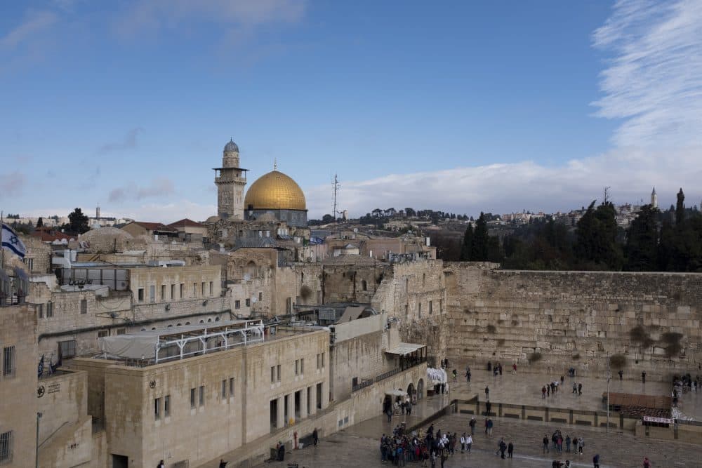 A view of the Western Wall and the golden Dome of the Rock Islamic shrine on Dec. 6, 2017 in Jerusalem, Israel. (Lior Mizrahi/Getty Images)