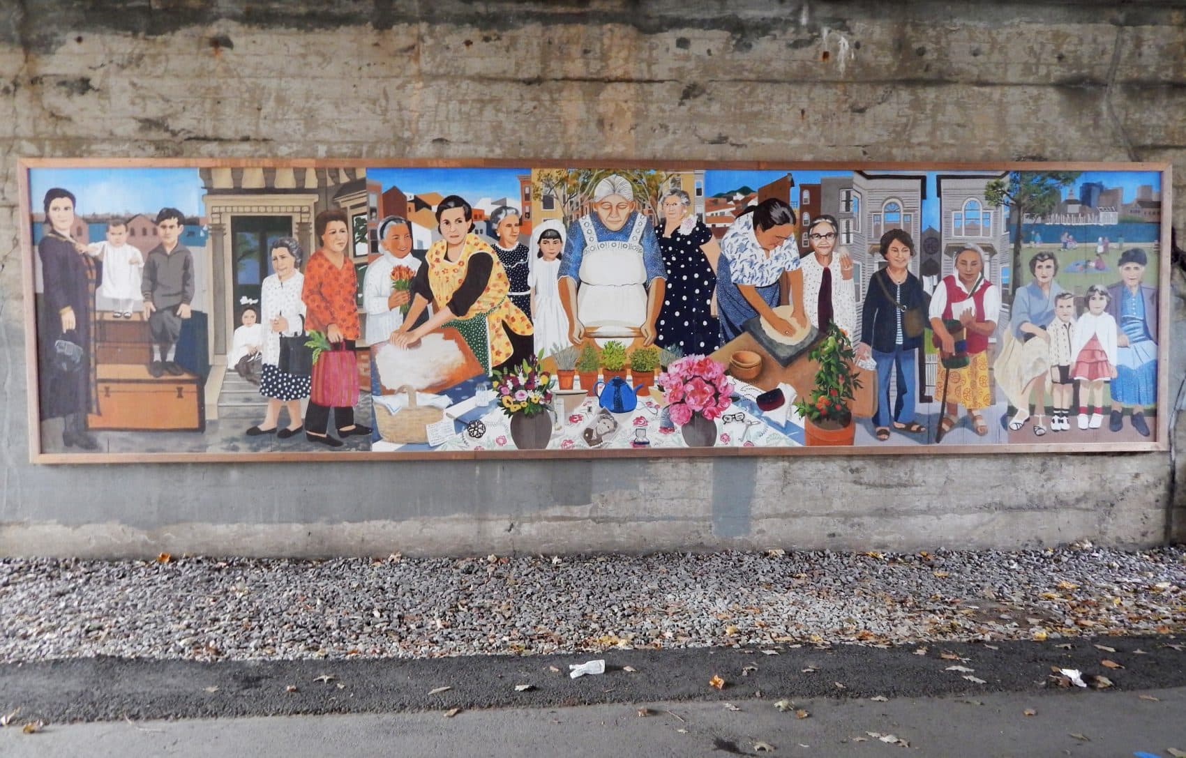 &quot;Immigrant Grandmothers&quot; mural in East Boston. (Phaedra Scott/WBUR)