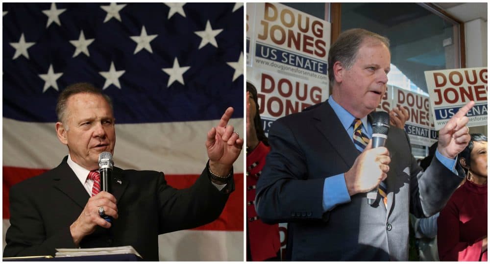 Candidates for Roy Moore (left) and Doug Jones. (Joe Raedle/Getty Images, Jim Watson/AFP/Getty Images)