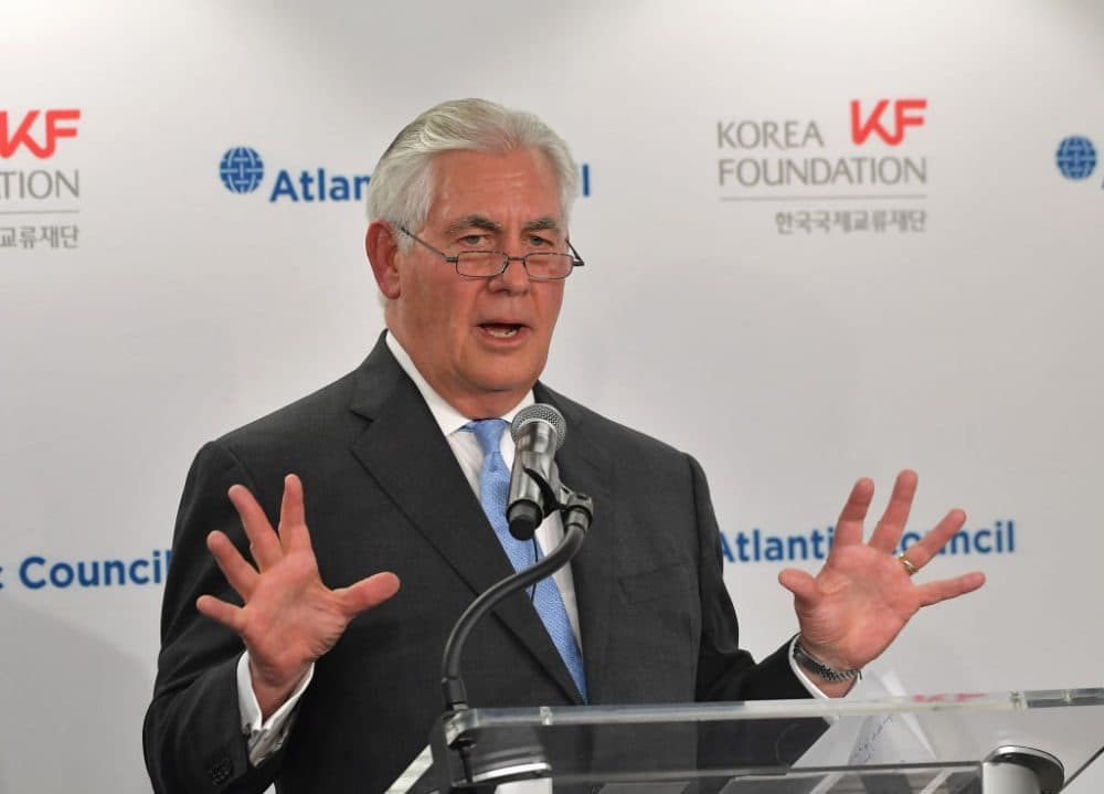 Secretary of State Rex Tillerson speaks during a forum on U.S.-South Korea relations at the Atlantic Council in Washington on Dec. 12, 2017. (Mandel Ngan/AFP/Getty Images)
