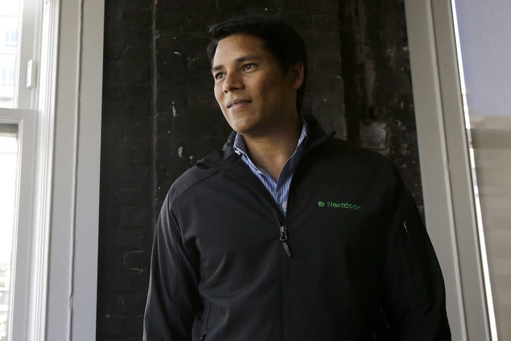 Nextdoor CEO Nirav Tolia poses for photos at his office in San Francisco, Wednesday, May 11, 2016. (Jeff Chiu/AP)