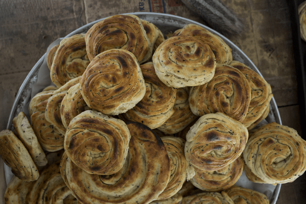 Savory coiled fennel and nigella buns, from &quot;Istanbul & Beyond: Exploring the Diverse Cuisines of Turkey,&quot; by Robyn Eckhardt and David Hagerman. (Courtesy David Hagerman)