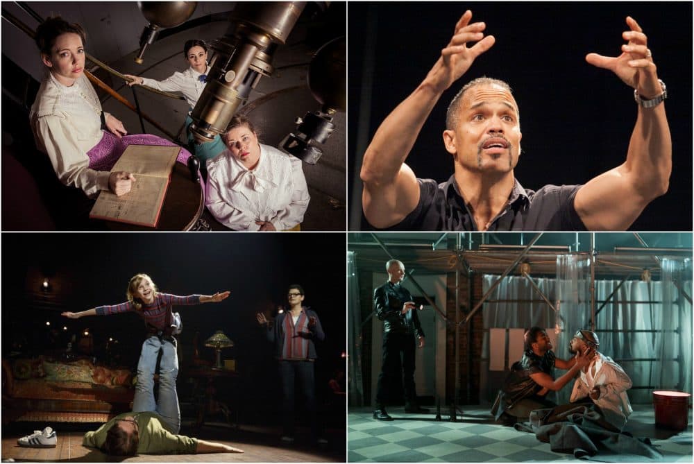 Scenes from &quot;Silent Sky,&quot; &quot;American Moor,&quot; &quot;Fun Home&quot; and &quot;Edward II.&quot; (Courtesy of the theater companies)