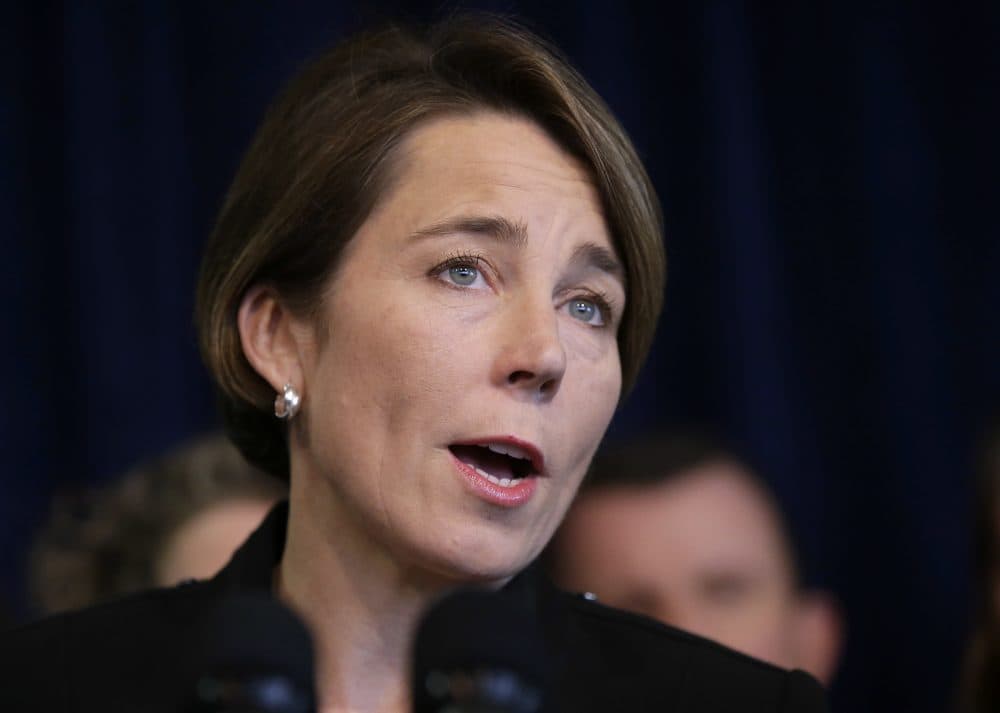 Massachusetts Attorney General Maura Healey takes questions from reporters during a news conference on Jan. 31, 2017, in Boston. (Steven Senne/AP)