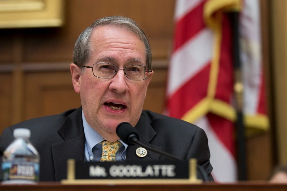 Rep. Bob Goodlatte, R-Va., questions witnesses during a House Judiciary Committee hearing concerning the oversight of the U.S. refugee admissions program, on Capitol Hill, October 26, 2017 in Washington. (Drew Angerer/Getty Images)