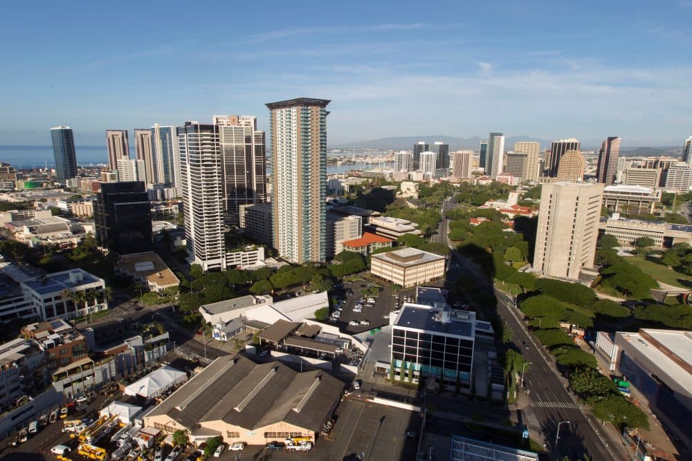 A morning view of the city of Honolulu, Hawaii is seen on Jan. 13, 2018. Social media ignited on Saturday after apparent screenshots of cellphone emergency alerts warning of a &quot;ballistic missile threat inbound to Hawaii&quot; began circulating, which U.S. officials quickly dismissed as &quot;false.&quot; (Eugene Tanner/AFP/Getty Images)