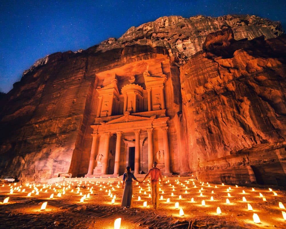 Collette and Scott Stohler at Petra in Jordan. (Courtesy)