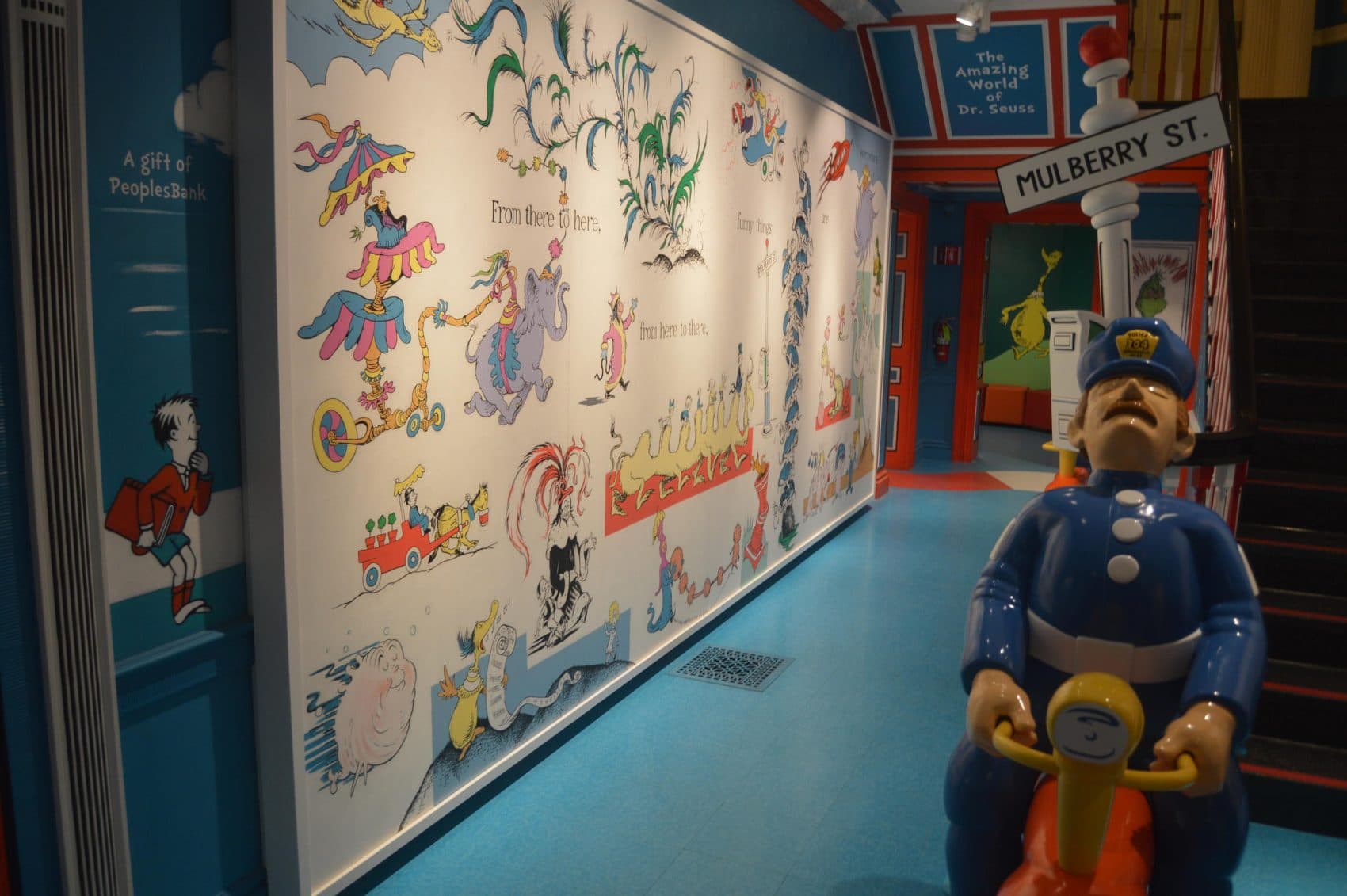 The new mural in the Dr. Seuss museum in Springfield. (Sean Teehan/NEPR)