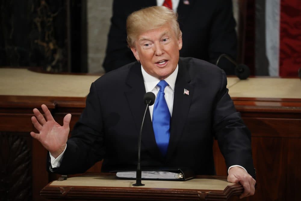 President Trump delivers his State of the Union address to a joint session of Congress on Capitol Hill in Washington, Tuesday, Jan. 30, 2018. (Pablo Martinez Monsivais/AP)