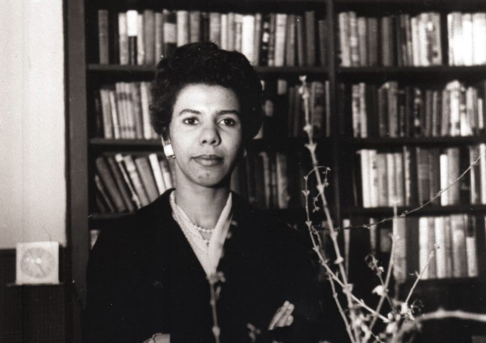 In this January 1959 file photo, author and playwright Lorraine Hansberry poses for a photo. The author of &quot;A Raisin in the Sun&quot; will be inducted into the National Women's Hall of Fame as part of the 10-member class of 2017 on Saturday, Sept. 16, 2017 (David Attie/Getty via AP)