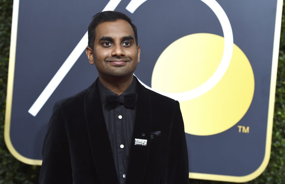 In this Sunday, Jan. 7, 2018 file photo, Aziz Ansari arrives at the 75th annual Golden Globe Awards in Beverly Hills, Calif. (Jordan Strauss/Invision/AP)