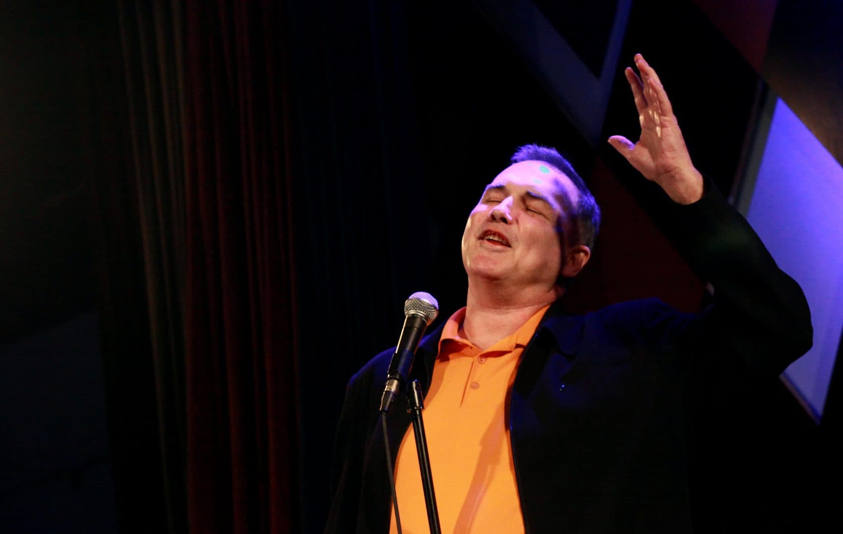 Comedian Norm MacDonald performs on stage at Carolines on Broadway in Manhattan, NY, on November 13, 2015. (Photo by Yana Paskova/For The Washington Post)