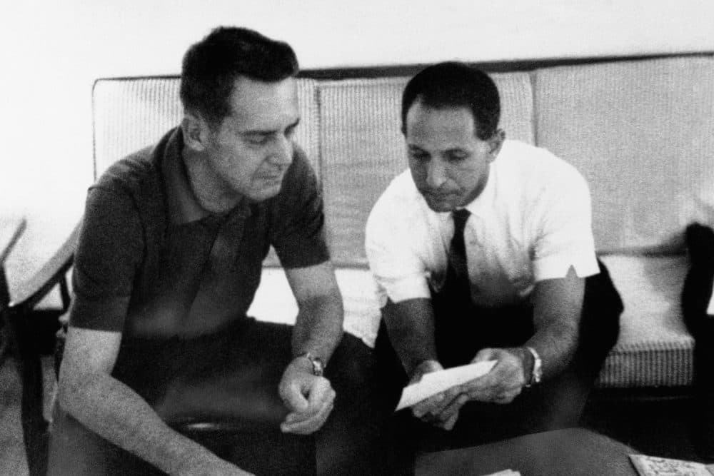 Daniel Ellsberg, right, is shown in Saigon in 1965 with Maj. Gen. Edward Lansdale. (AP Photo)