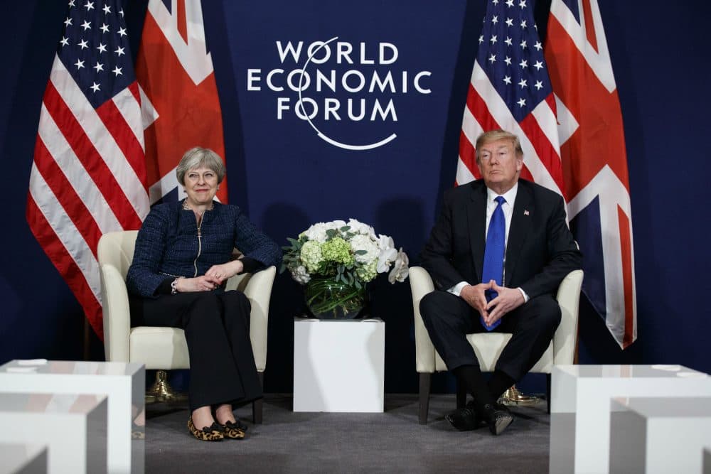 President Donald Trump meets with British Prime Minister Theresa May at the World Economic Forum, Thursday, Jan. 25, 2018, in Davos. (Evan Vucci/AP)