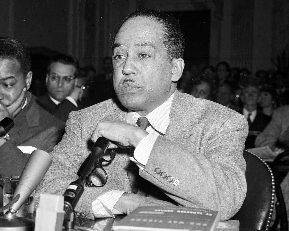 This March 26, 1953 file photo shows poet and author Langston Hughes speaking before the House Un-American Activities Committee (HUAC) in Washington, D.C. (AP Photo)