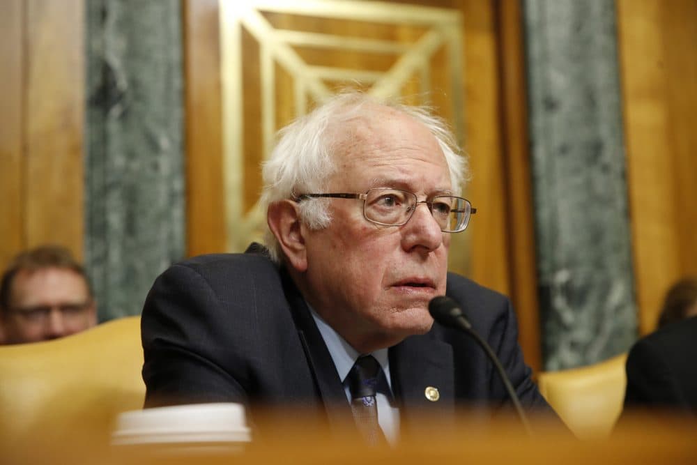 Senate Budget Committee Ranking Member Sen. Bernie Sanders, I-Vt., listens during a committee oversight hearing with testimony from Congressional Budget Office Director Keith Hall, Wednesday, Jan. 24, 2018, on Capitol Hill in Washington. (Jacquelyn Martin/AP)