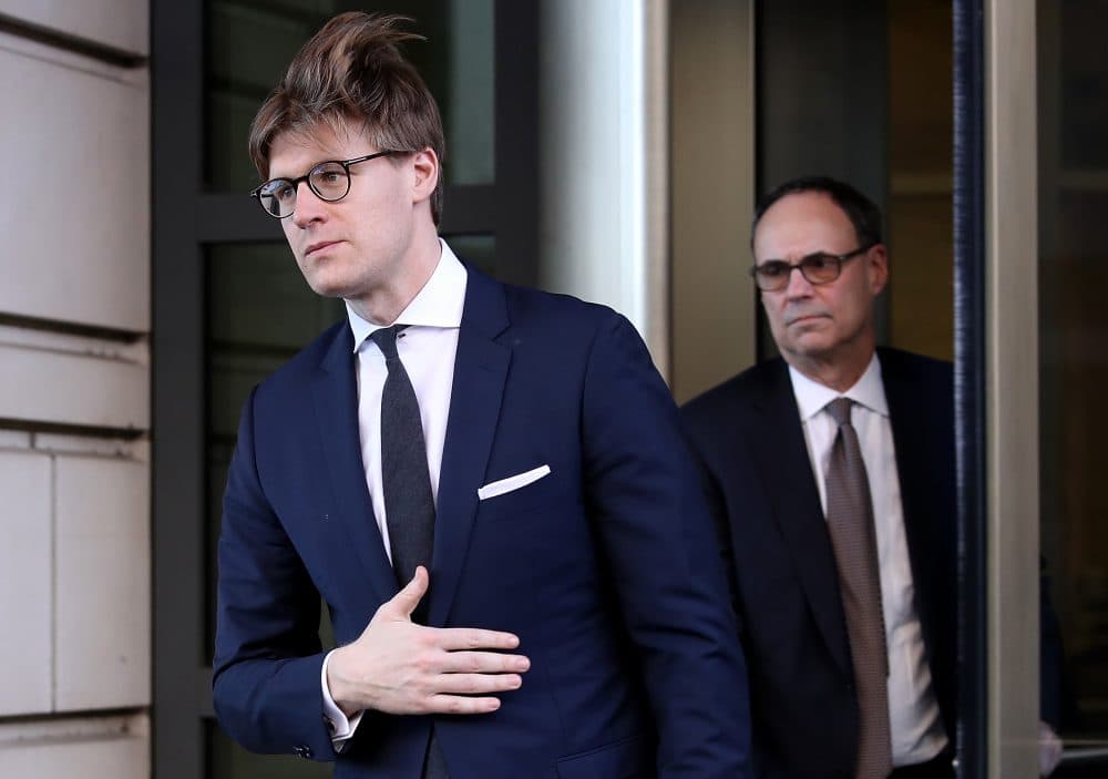 Attorney Alex van der Zwaan (left) leaves U.S District Court after pleading guilty during a scheduled appearance Feb. 20, 2018 in Washington, D.C. (Win McNamee/Getty Images)