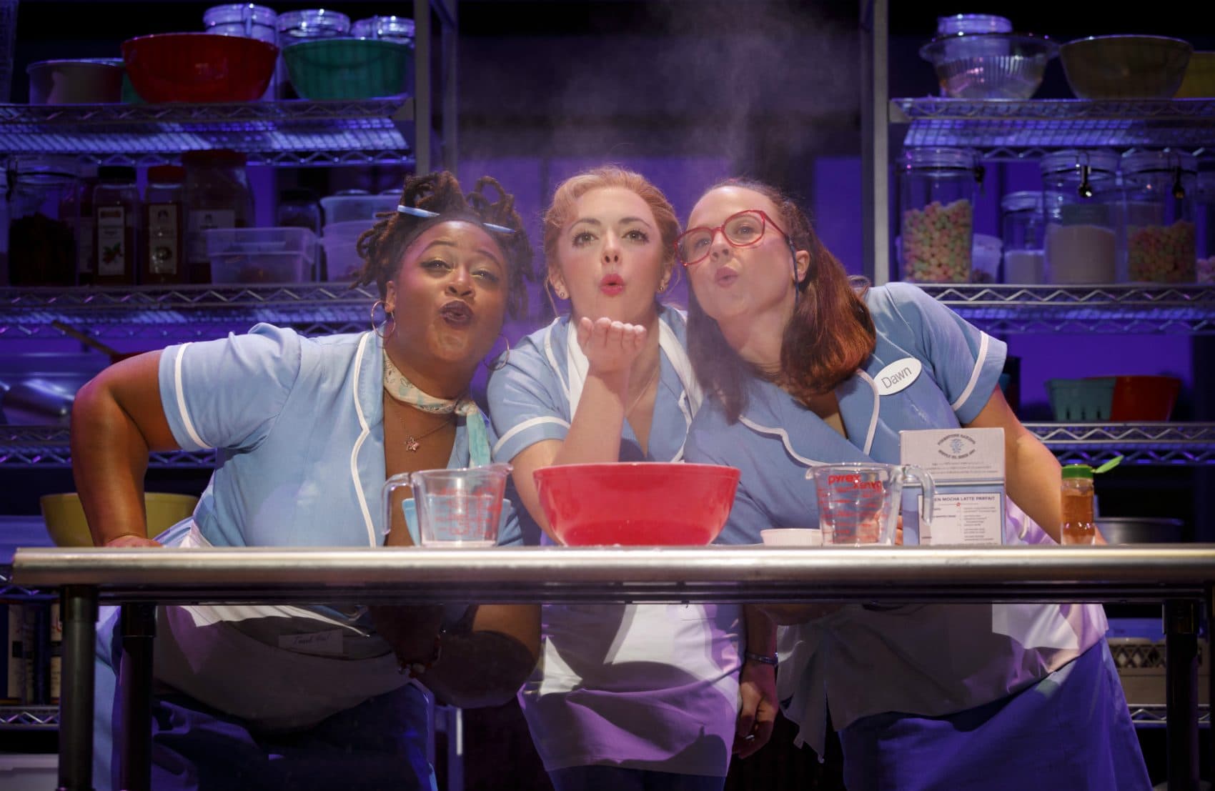Charity Angel Dawson, Desi Oakley and Lenne Klingaman in the national tour of &quot;Waitress.&quot; (Courtesy Joan Marcus)