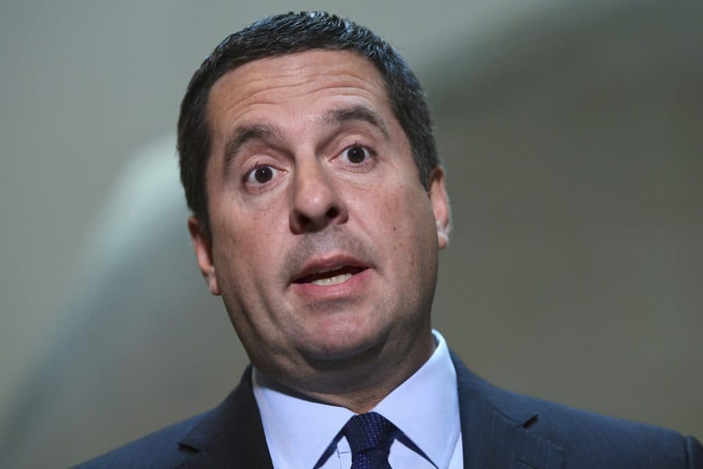 House Intelligence Committee Chairman Rep. Devin Nunes, R-Calif., speaks on Capitol Hill in Washington, Tuesday, Oct. 24, 2017. (AP Photo/Susan Walsh)