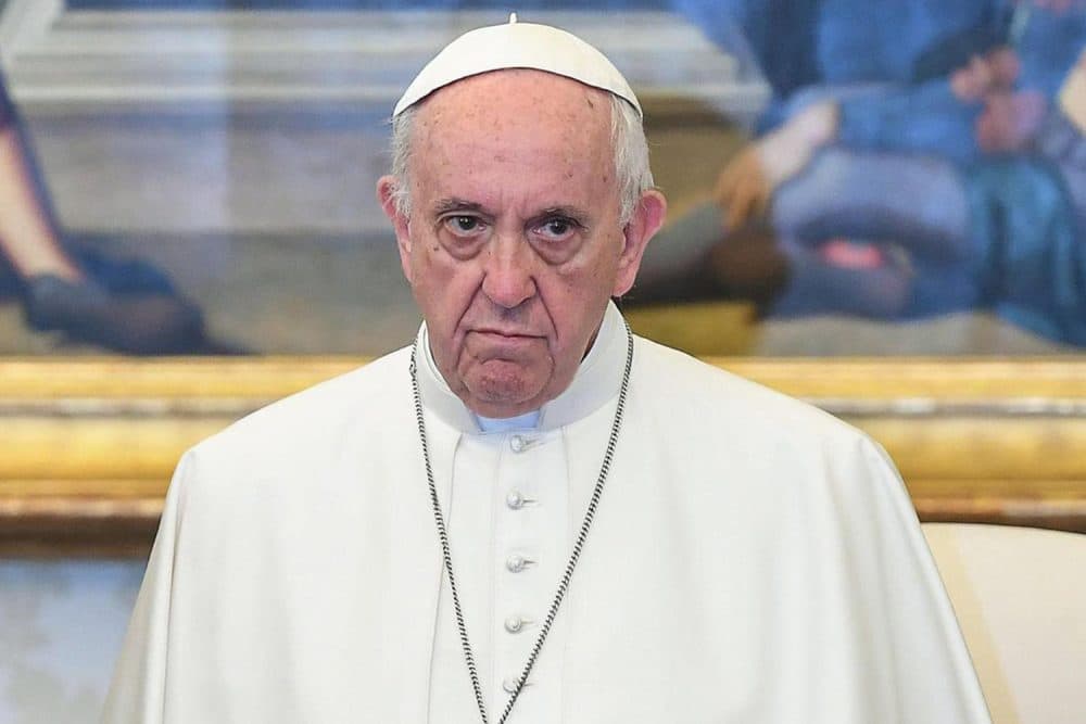 Pope Francis stands in his private library at the Vatican, Monday, Feb. 5, 2018. Pope Francis received a victims letter in 2015 that graphically detailed how a priest sexually abused him and how other Chilean clergy ignored it, contradicting the popes recent insistence that no victims had come forward to denounce the cover-up, the letter's author and members of Francis own sex- abuse commission have told The Associated Press. (Alessandro Di Meo/Pool photo via AP)