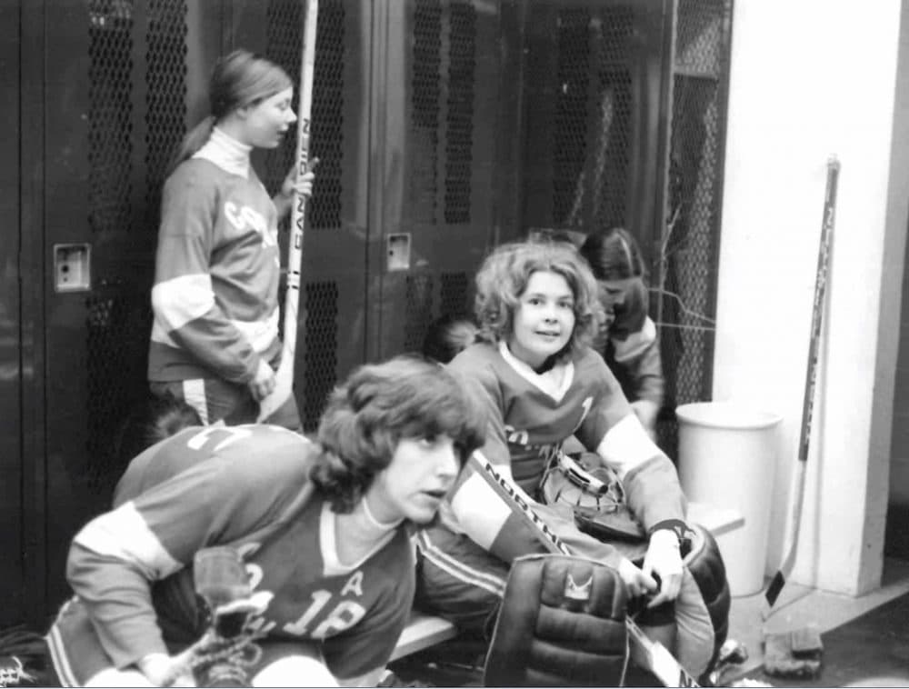 Reggie Baker (left) decided at a young age to start a women's hockey team at Cornell. (Courtesy Amy Anderson Kelsey)