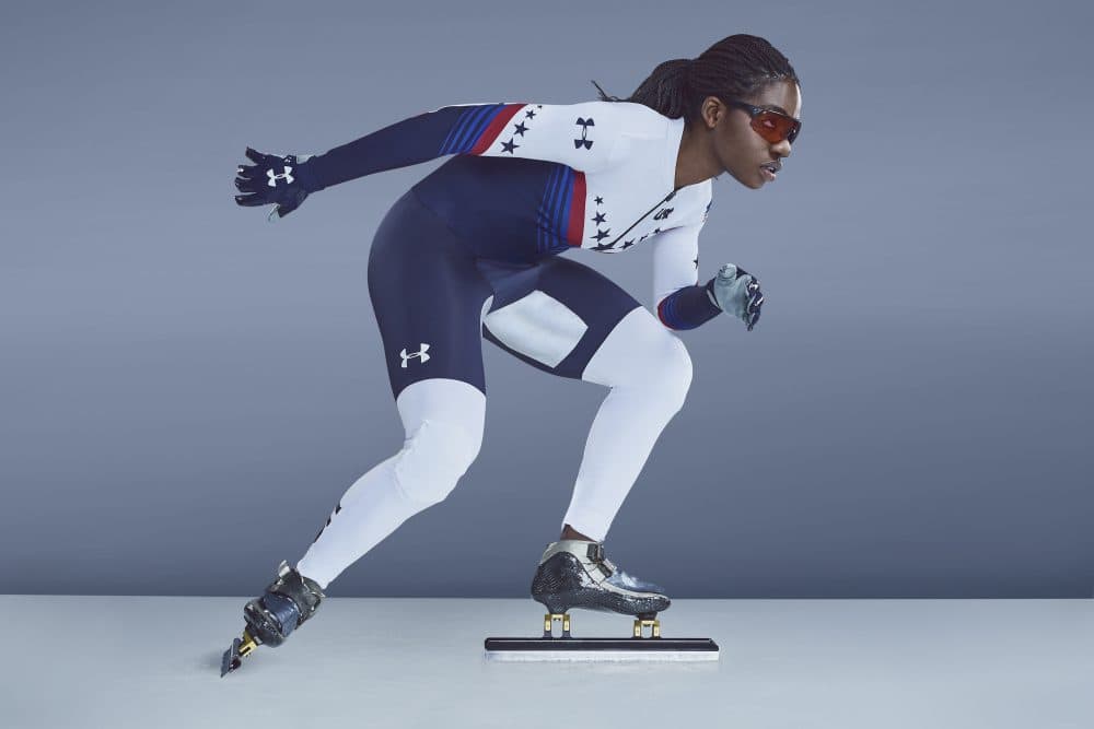Short track speedskater Maame Biney, who has qualified for the 2018 Winter Olympics in Pyeongchang. (Courtesy Under Armour)