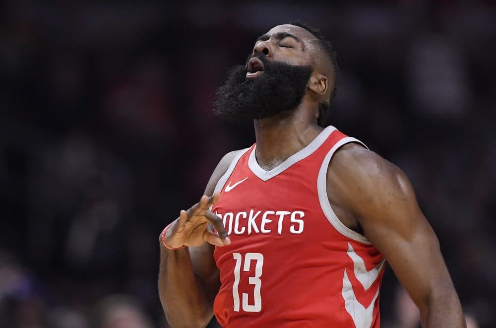 On Wednesday night, James Harden took the NBA world by storm with a vicious crossover and subsequent 3-pointer that left Los Angeles Clippers defender Wesley Johnson on the floor. (Mark J. Terrill/AP)