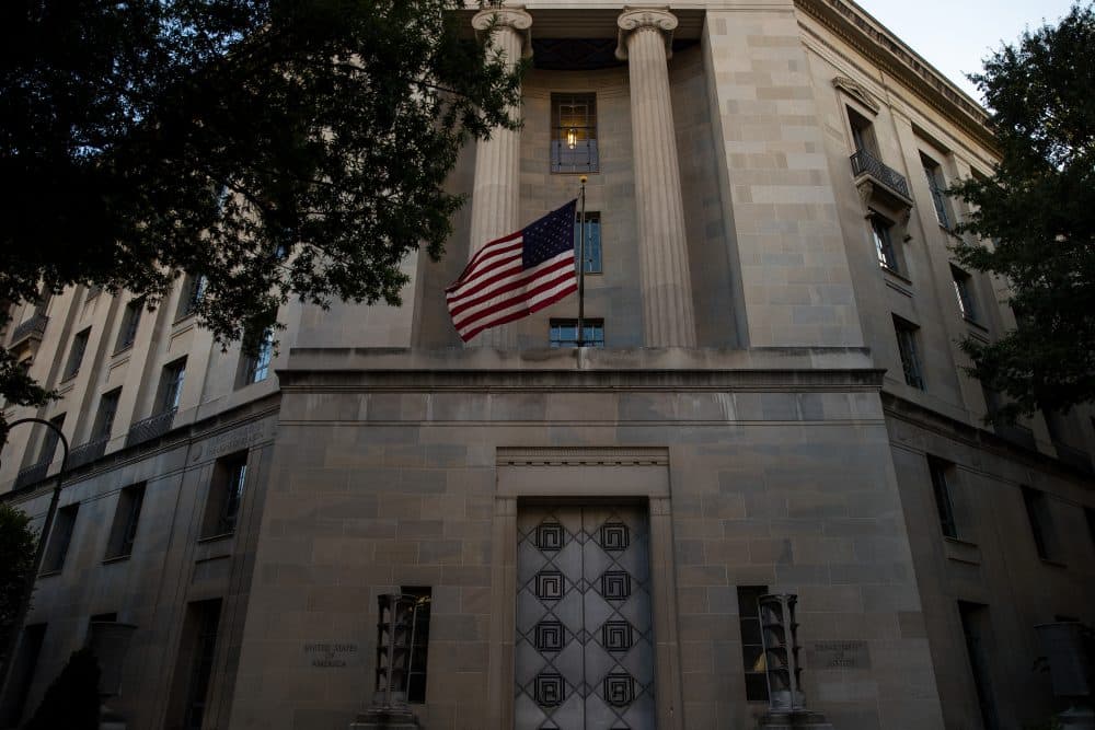 An exterior view of the U.S. Department of Justice headquarters, July 25, 2017 in Washington, D.C. (Drew Angerer/Getty Images)