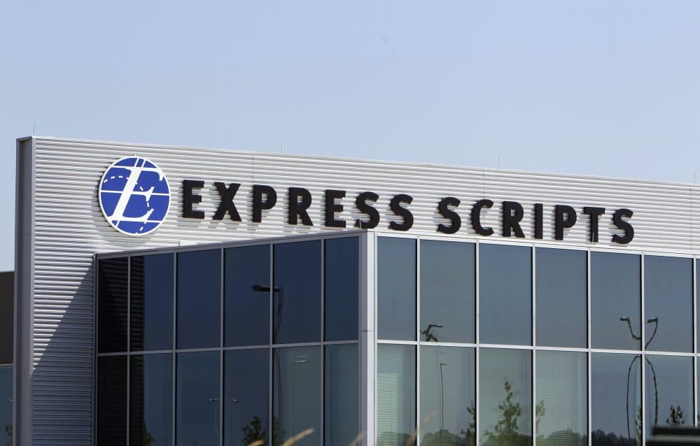 This July 21, 2011, file photo shows a building on the Express Scripts campus in Berkeley, Mo. (Jeff Roberson, File/AP)