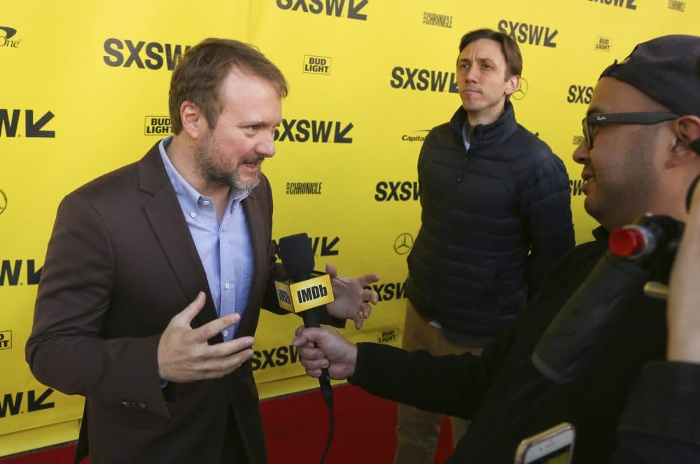 Rian Johnson arrives for the world premiere of &quot;The Director and The Jedi&quot; during the South by Southwest Film Festival at the Paramount Theatre on Monday, March 12, 2018, in Austin, Texas. (Jack Plunkett/Invision/AP)