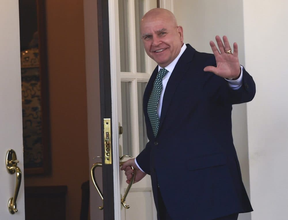 In this March 16, 2018, file photo, national security adviser H.R. McMaster waves as he walks into the West Wing of the White House in Washington. President Trump announced on Twitter on March 22, 2018, that McMaster is being replaced by former U.N. Ambassador John Bolton. (Susan Walsh/AP)